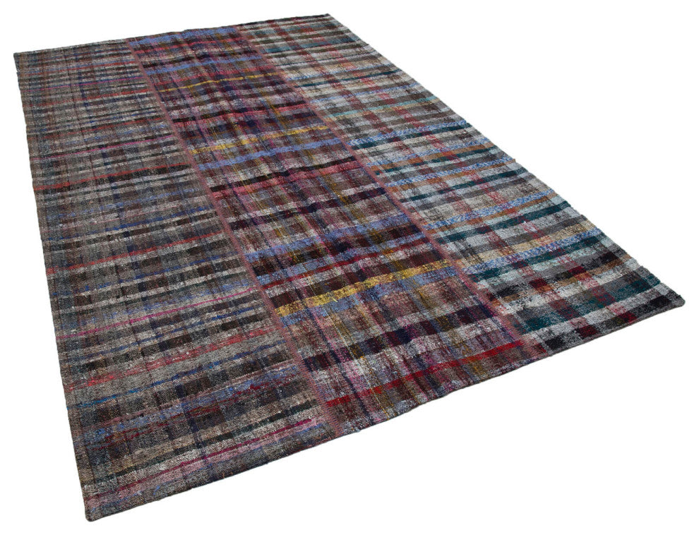 Rug N Carpet - Handmade Turkish 6' 8'' x 9' 11'' Tribal Patchwork Kilim Rug