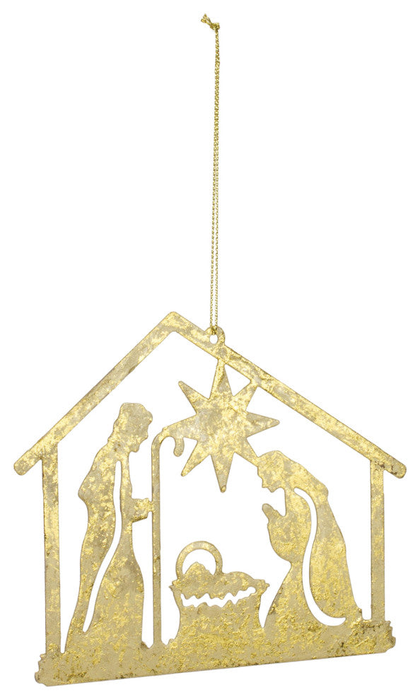 Metal Holy Family Cut Out Ornament, Set of 12