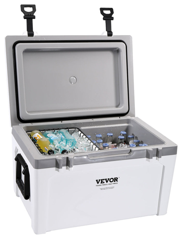 VEVOR Hard Cooler Insulated Portable Cooler Ice Chest, 52 Quart 50-Can Capacity