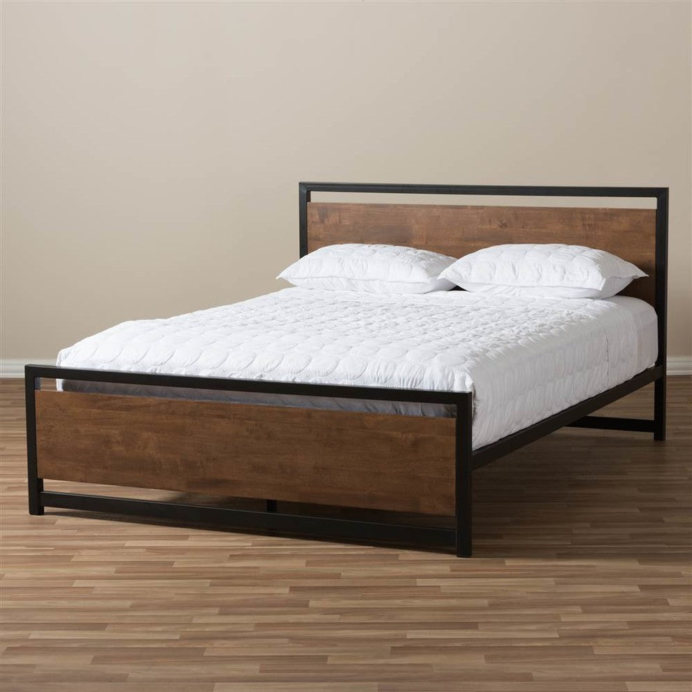 Gabby Black Finished Metal Queen Size Platform Bed
