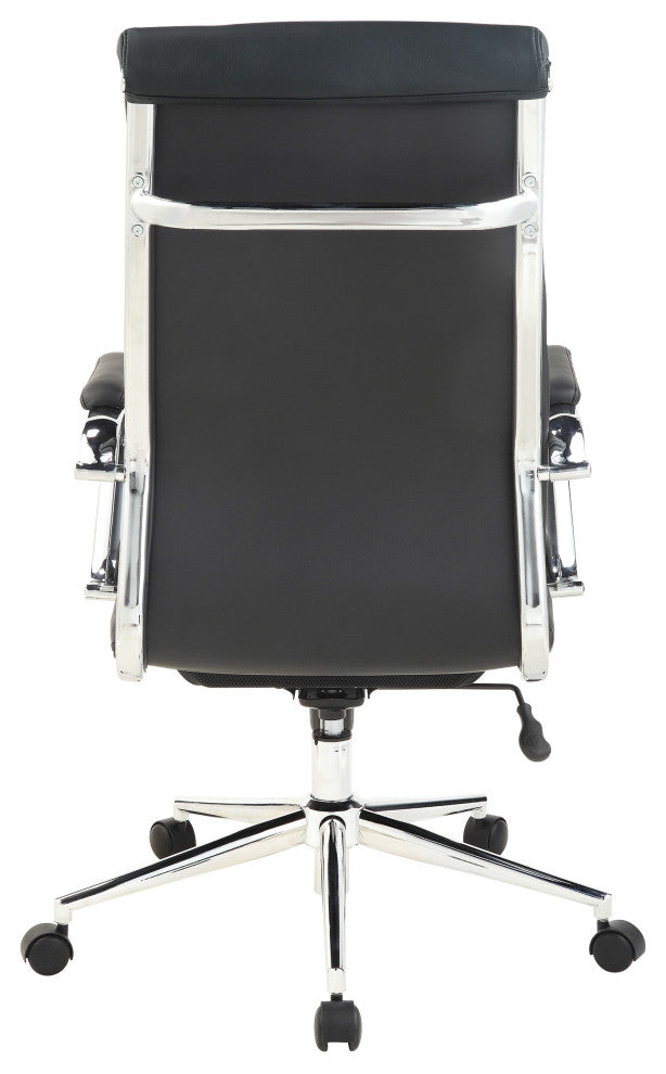 High Back Manager's Office Chair With Dillon Black Fabric and Chrome Base