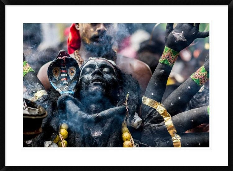"Black Kaali" Framed Digital Print by Elangovan Subramanian, 38"x28"