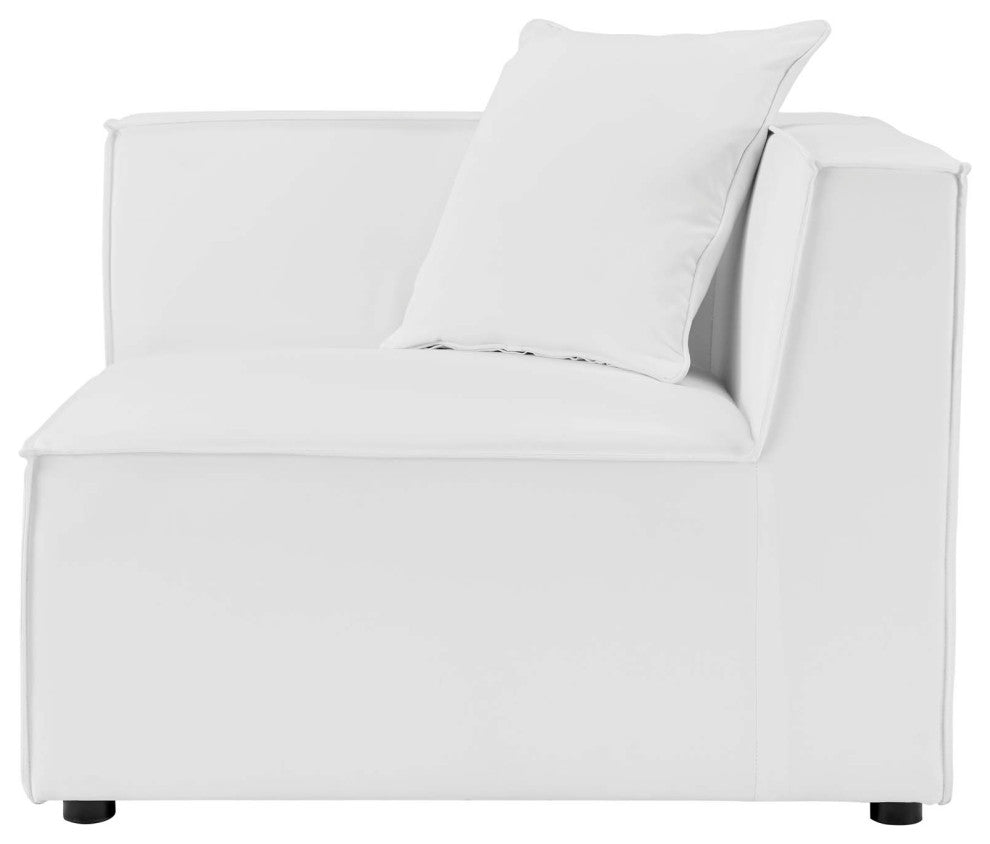 Saybrook Outdoor Patio Upholstered 2-Piece Sectional Sofa Loveseat White