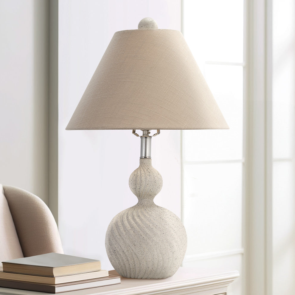 Resin 21" Twist Table Lamp, Cream Speckle