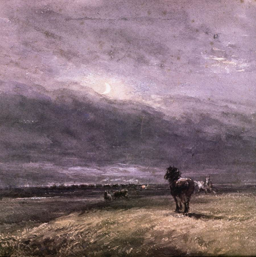 David Cox the Night Train 20"x20" Premium Canvas Print