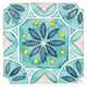 "Garden Getaway Tile VIII Teal" Digital Paper Print by Laura Marshall, 32"x32"