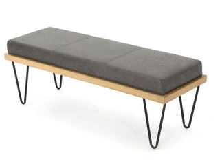 GDF Studio Elaina Industrial Modern Microfiber Bench, Slate