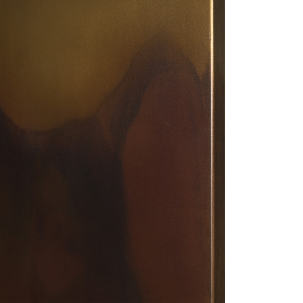 Rios Gold and Red Painted With Acid Wash Metal Wall Art