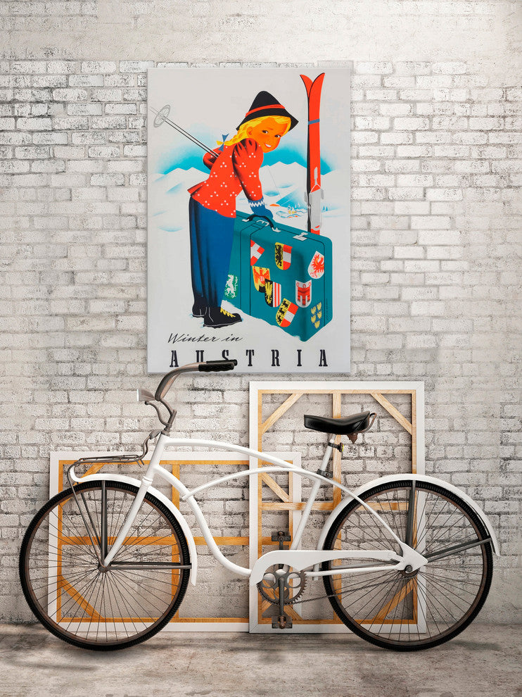 "Winter in Austria" Painting Print on Wrapped Canvas, 40"x60"