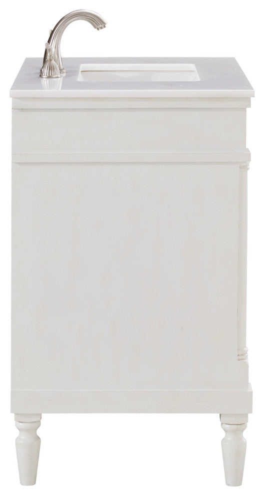 Lewis 30" Single Bathroom Vanity Set, Antique White