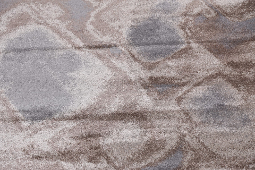 Turkish Abstract Brown Transitional Oriental Rug Contemporary Carpet 8x10