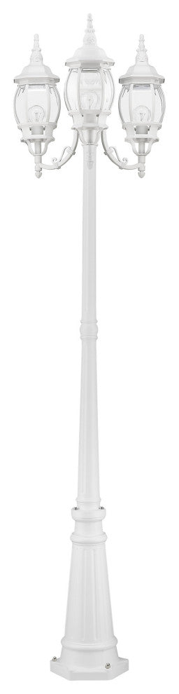 Textured White Traditional, Colonial, French Historical, Outdoor Post Light
