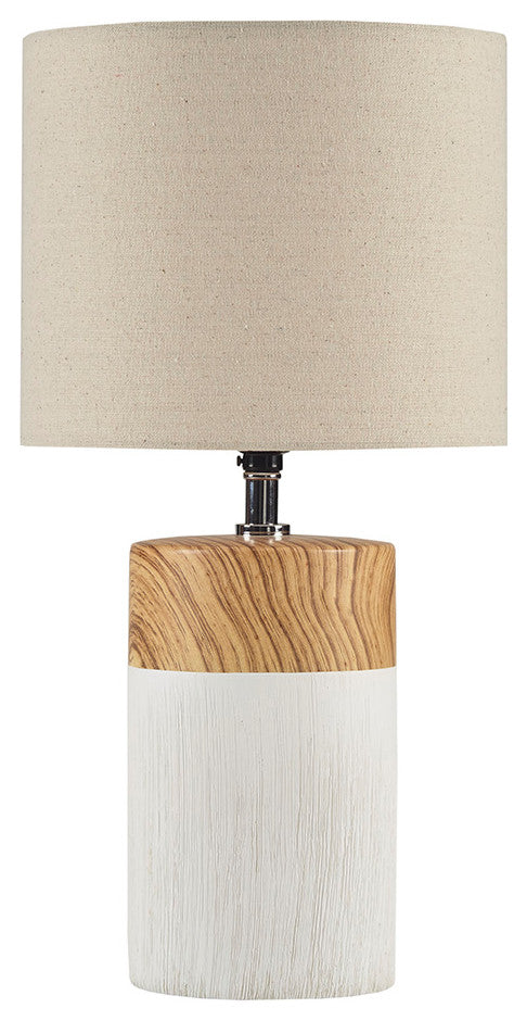 510 Design Nicolo Mid-Century Textured Ceramic Table Lamp, Matte White, White