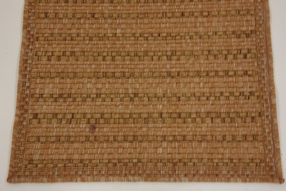 Rug Unique Loom Outdoor Border Light Brown Runner 2' 2 x 6' 0