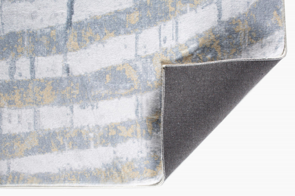 6"x9" Gray Distressed Steps Abstract Area Rug