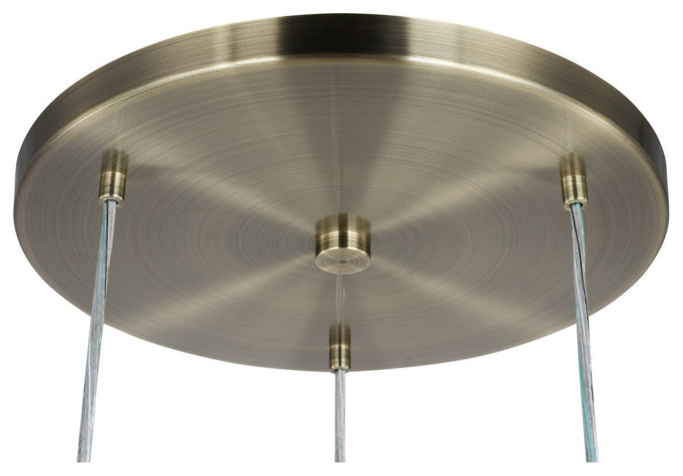 Woodbridge Lighting Alicia 3-Light Pendant Cluster, Brass, Opal LED