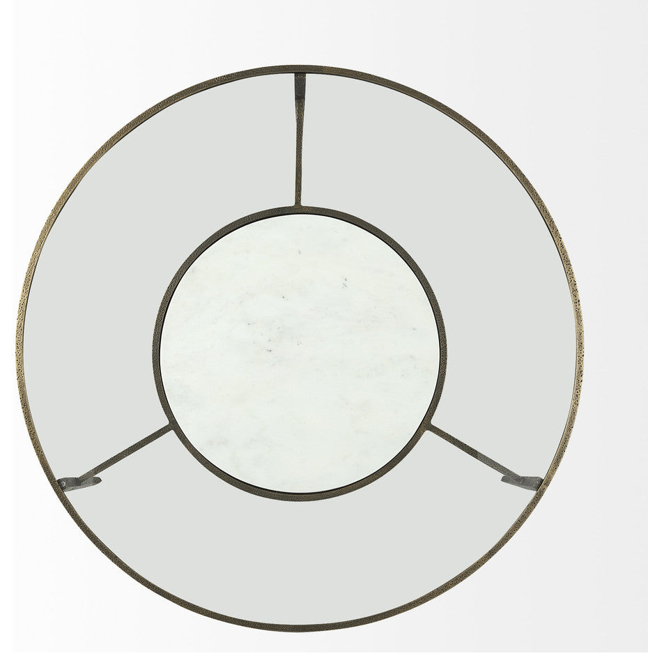 Iron Glass And Marble Round Coffee Table