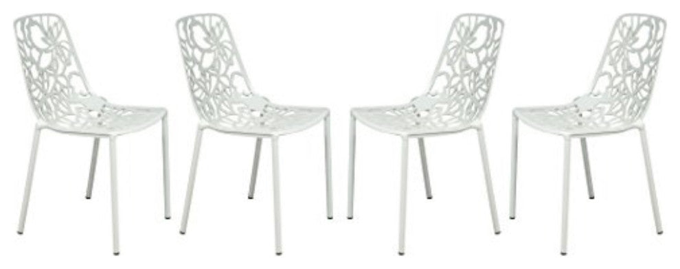 LeisureMod Modern Devon Aluminum Chair, Set of 4