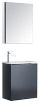Valencia 20" Dark Slate Gray Wall Hung Vanity Set, Cabinet, Faucet, FFT1030CH