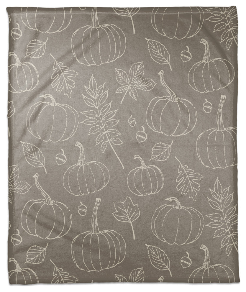 Gray Fall Pattern 50x60 Coral Fleece Blanket