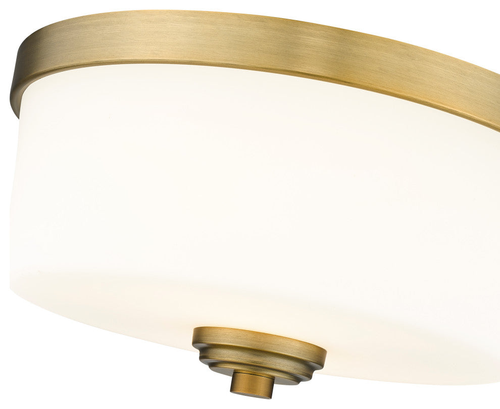 Zlite 220F2-HBR 2-Light Flush Mount, Etched White