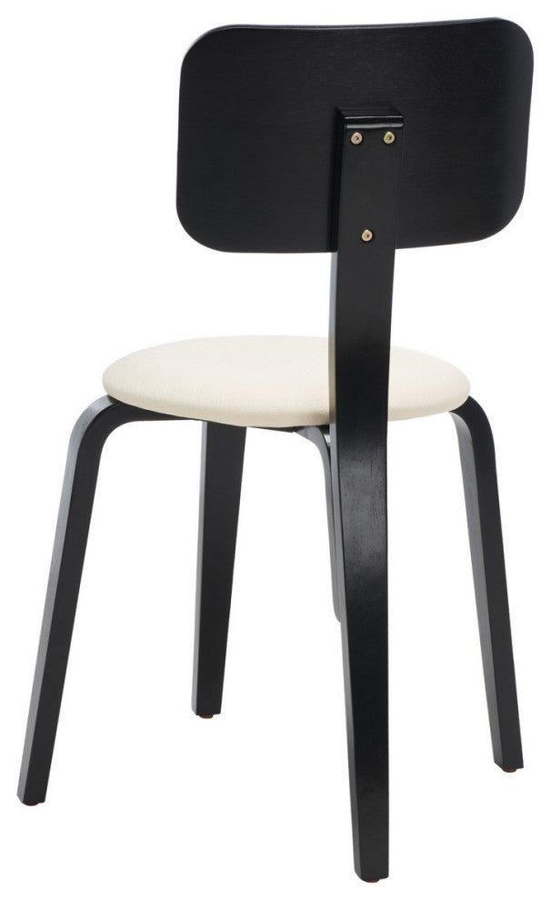 Safavieh Jo Upholstry Stackable Dining Chair, Black/Creme