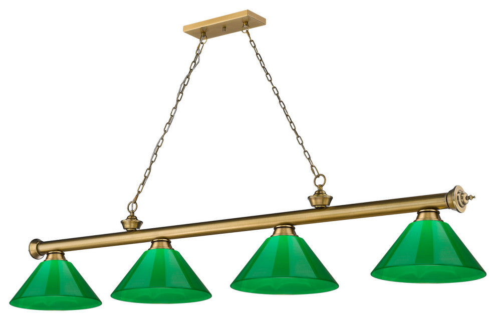 Zlite 2306-4RB-PGR 4-Light Billiard, Green