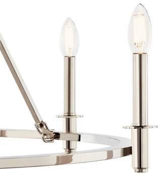 Carrick Chandelier, Black, Polished Nickel, 6 Light