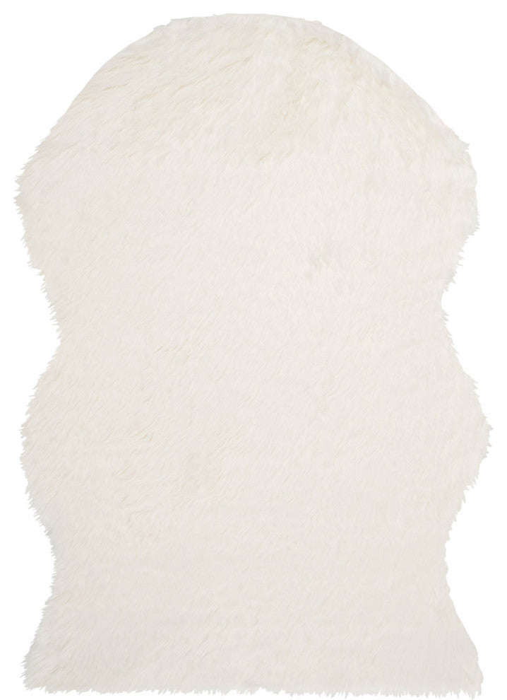 Safavieh Faux Sheep Skin Fss115A Ivory Area Rug, 4'0" X 6'0"