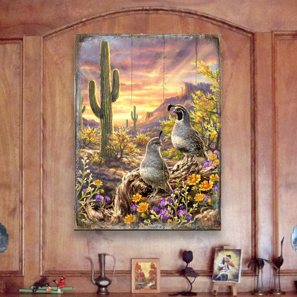 Quail Vista Wooden Block, 36 X 24
