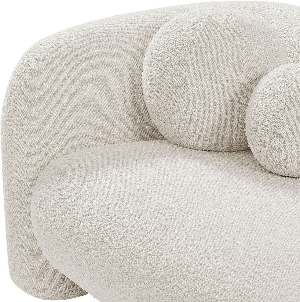 Emory Boucle Fabric Upholstered Upholstered Chair, Cream