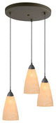 Art Glass 3-Light Multi-Light Pendant, Matte Glass, Matte Black