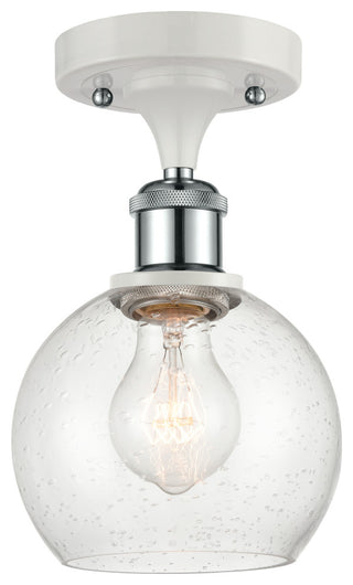 Innovations 516-1C-WPC-G124-6 1 Light Semi-Flush Mount, White, Polished Chrome