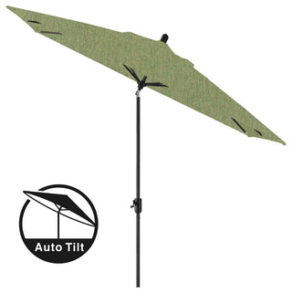 10'x6.5' Rectangular Auto Tilt Market Umbrella, Grey Frame, Sunbrella, Fern