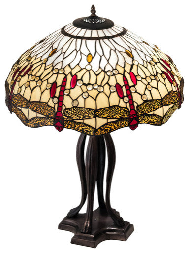 Meyda Lighting 229133 30" High Tiffany Hanginghead Dragonfly Table Lamp