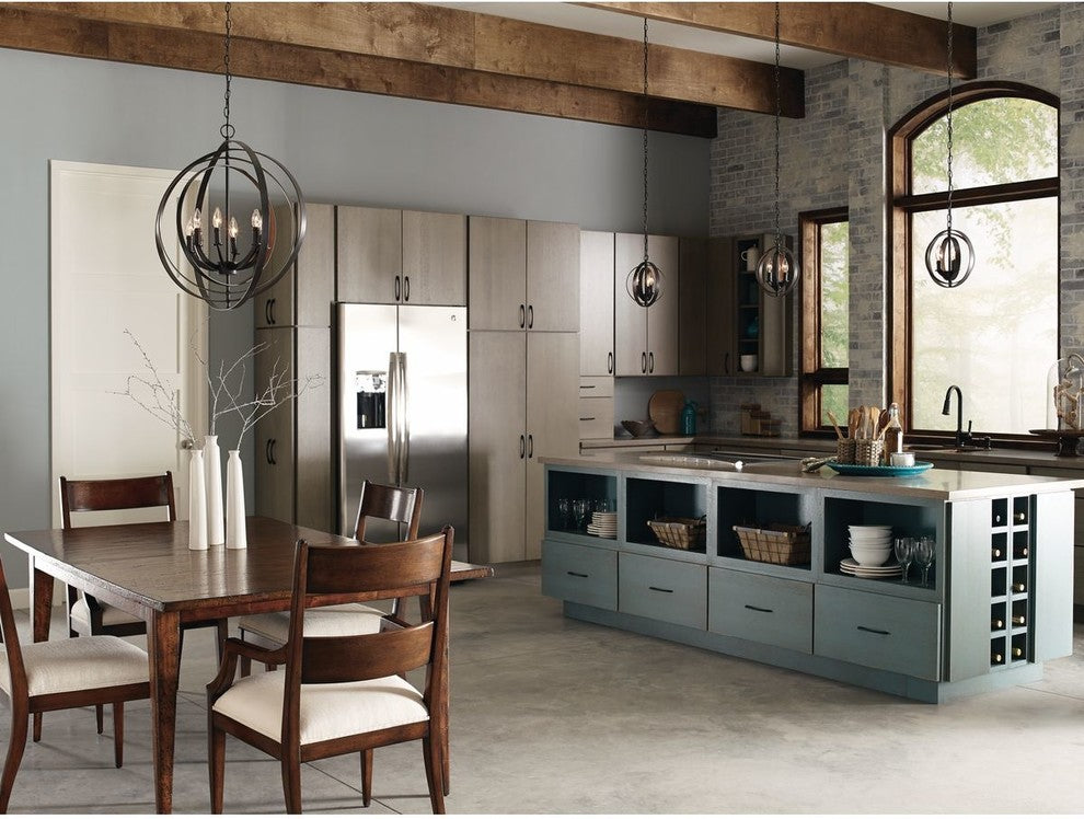 3-Light Sphere Pendant, Antique Bronze