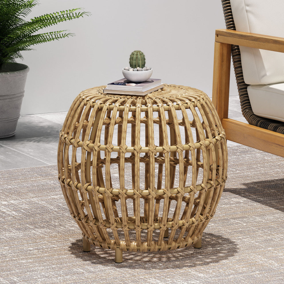 Whitetail Wicker Side Table