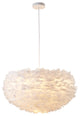 White Iron Ceiling Fixture With Grey Goose Feather, White