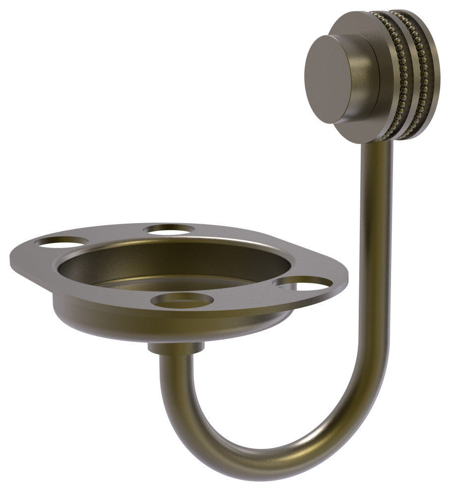 Venus Toothbrush Holder With Dotted Accents, Antique Brass