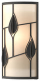 Alison's Leaves Sconce, Natural Iron Finish, White Art Glass
