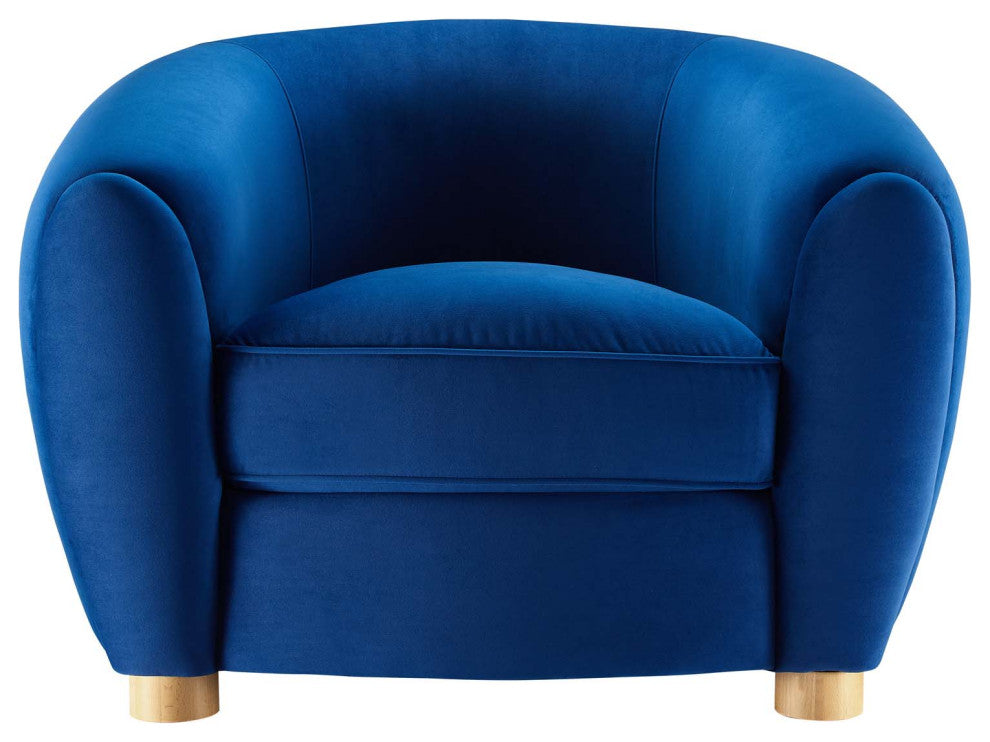 Abundant Performance Velvet Armchair Navy