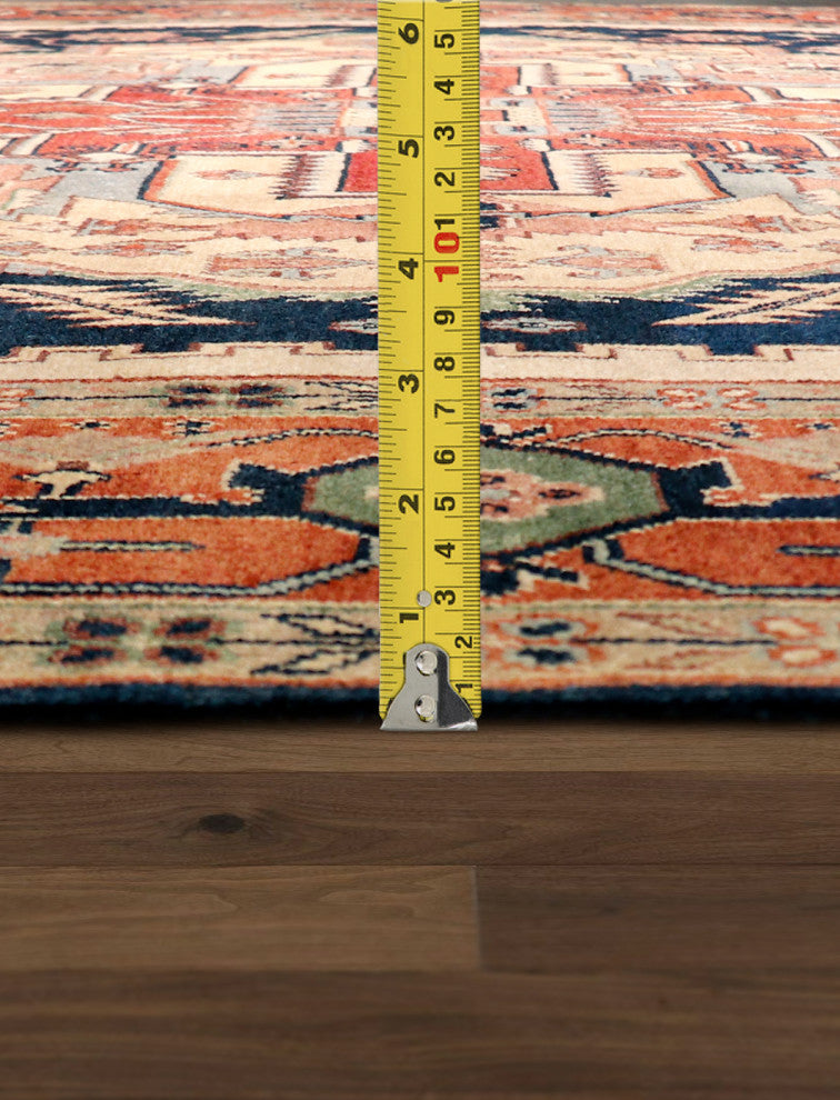 Pasargad Home Serapi Collection Hand-Knotted Navy Wool Area Rug, 8'x9'11"