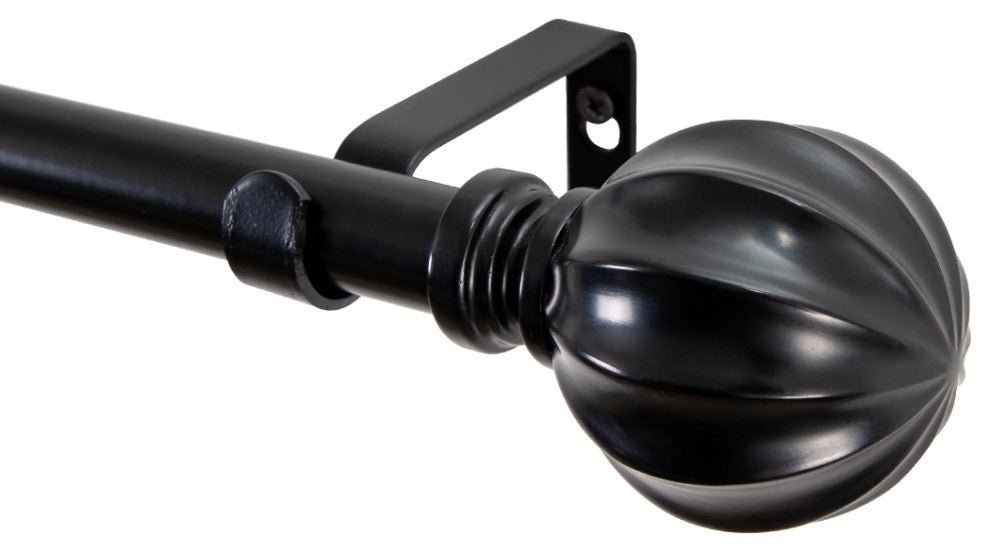 UTOPIA ALLEY 3/4 Inch Curtain Rod - Curtain Rods For Windows 48 to 86 Inch, Black