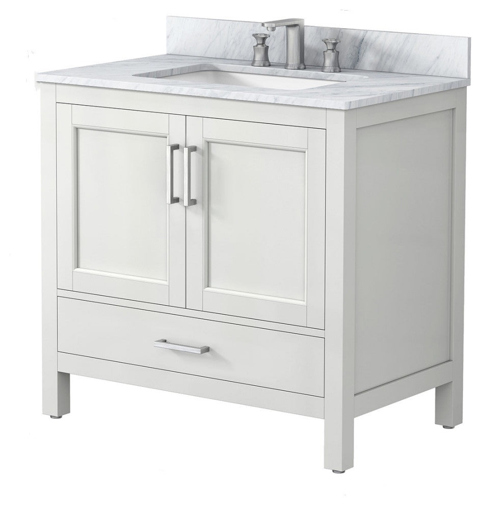 36" Plywood Freestanding Bathroom Vanity Set with Drawer and Doors, Matte White