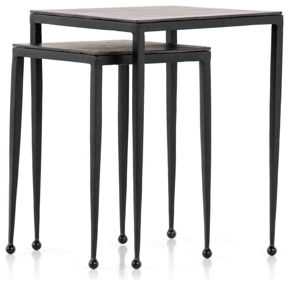 Dalston Nesting End Tables-Raw Black