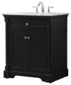 Elegant Decor Clarence 30" Solid Wood Metal Single Bathroom Vanity Set in Black
