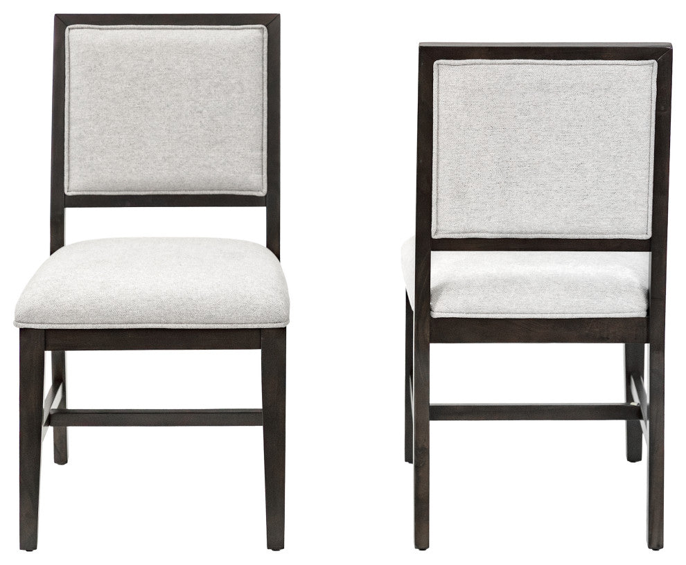 Two Wood Modern Kitchen Table Chairs, Set of 2, Black