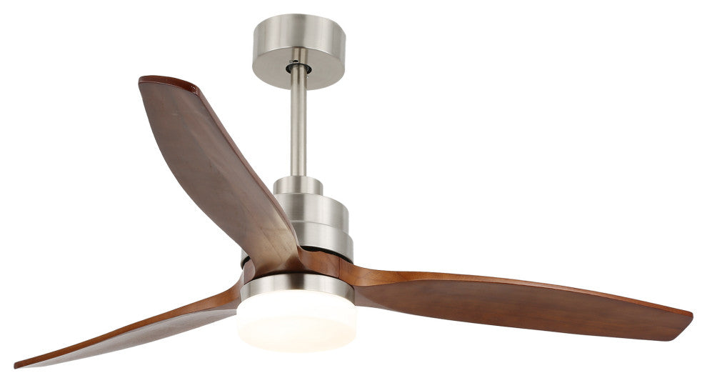 52" Wood Ceiling Fan With Light and Remote Control