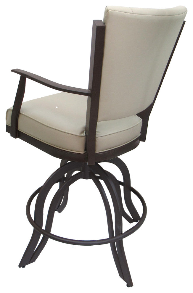 Montana Swivel Tilt Metal 30" Bar Stool or Counter 26" on A Base, Ocean Beige - Coffee, 26"