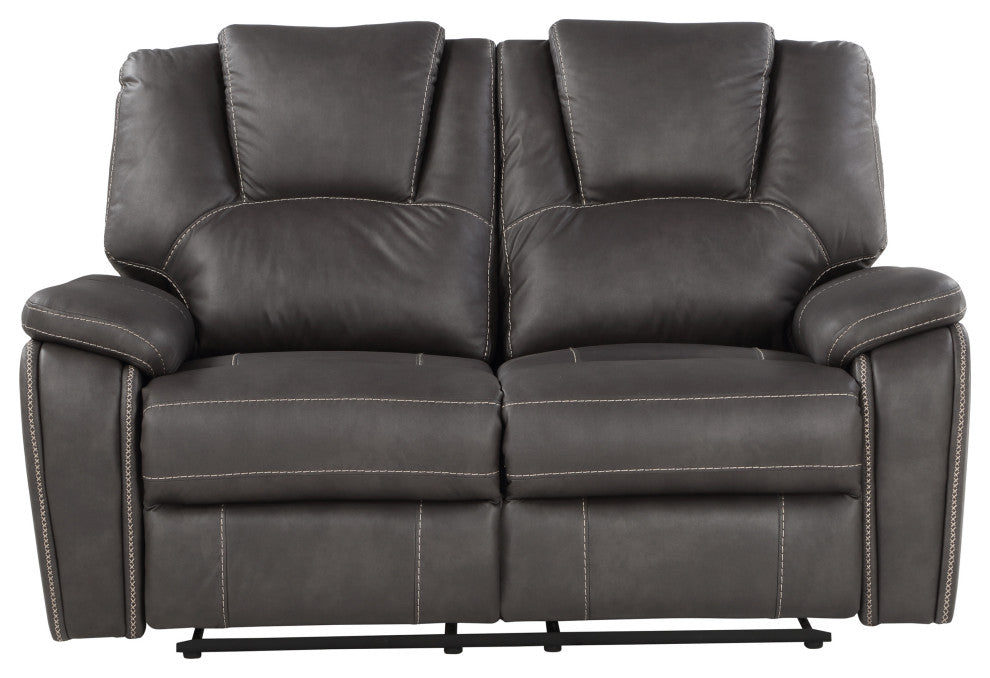 Katrine Manual Reclining Loveseat, Charcoal
